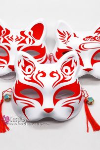 Mặt Nạ Hồ Ly - Mặt Nạ Nửa Mặt - Màu Đỏ