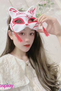 Mặt Nạ Hồ Ly - Mặt Nạ Nửa Mặt - Màu Đỏ