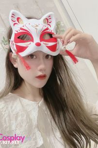 Mặt Nạ Hồ Ly - Mặt Nạ Nửa Mặt - Màu Đỏ