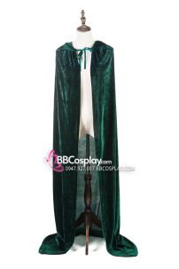 Áo Choàng Phù Thuỷ Xanh Lá Nhung Có Nón Dài