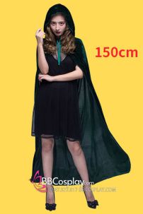 Áo Choàng Phù Thuỷ Xanh Lá Nhung Có Nón Dài