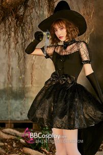 Đầm Phù Thủy Halloween Phong Cách Châu Âu