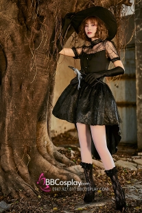 Đầm Phù Thủy Halloween Phong Cách Châu Âu