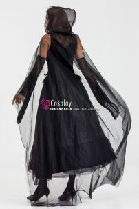 Đầm Phù Thủy Bóng Tối Choàng Voan Đen