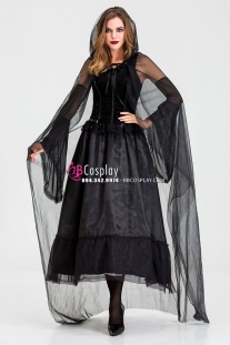 Đầm Phù Thủy Bóng Tối Choàng Voan Đen