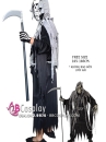Đồ Thần Chết Grim Reaper Đen Chùm Đầu Xám In Sọ 2020