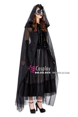 Đầm Cô Dâu Đen Kiểu Gothic