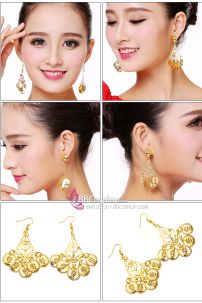 Hoa Tai Ấn Độ Tone Vàng