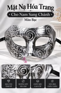 Mặt Nạ Nữa Mặt Cổ Điển Bạc