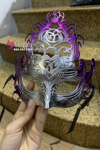 Mặt Nạ Halloween Hoa Trang Si Bạc Sang Trọng