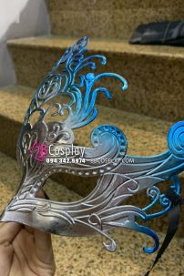 Mặt Nạ Halloween Hoa Trang Si Bạc Sang Trọng