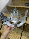 Mặt Nạ Halloween Hoa Trang Si Bạc Sang Trọng