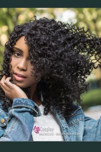 Tóc Giả Đen Xoăn Dài Ngang Vai Tặng Kèm Lưới