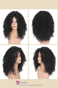 Tóc Giả Đen Xoăn Dài Ngang Vai Tặng Kèm Lưới