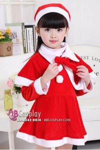 Bộ Noel Bé Gái 2 Tuổi Có Choàng Vai