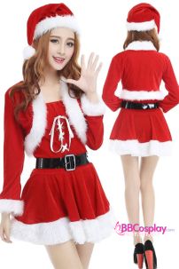 Bộ Noel Nữ Dễ Thương Có Áo Khoác