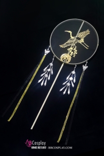 Quạt Tròn Cán Dài Phi Yến