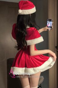 Bộ Noel Cúp Ngực Có Choàng Vai