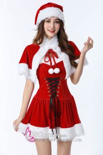 Bộ Noel Cúp Ngực Có Choàng Vai