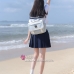 Nữ Sinh Áo Trắng Váy Xanh Cổ Thêu