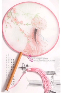 Quạt Tròn Cổ Trang Quạt Mỹ Nhân Hoa