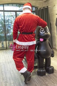 Trọn Bộ Ông Già Noel Vải Nhung Tặng Kèm Găng Tay Túi Quà