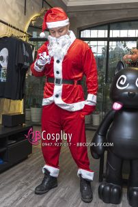 Trọn Bộ Ông Già Noel Vải Nhung Tặng Kèm Găng Tay Túi Quà