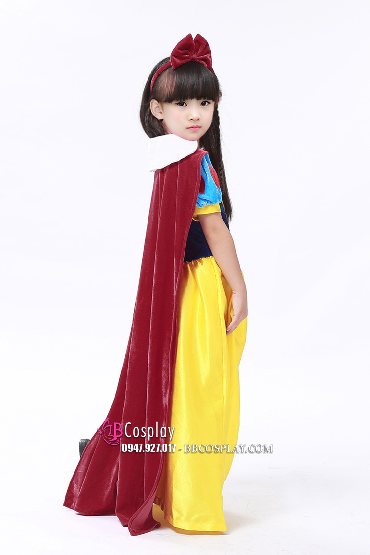 Đầm Bạch Tuyết Trẻ Em Vải Nhung Cho Bé 130cm