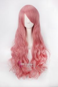 Tóc Hồng Dài Xoăn 60Cm - Lưới Bi