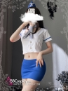 Đồ Tiếp Viên Sexy Áo Trắng Váy Xanh