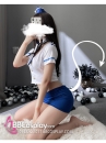 Đồ Tiếp Viên Sexy Áo Trắng Váy Xanh