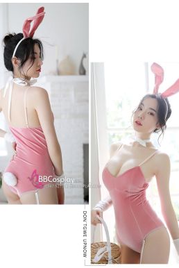 Thỏ Bunny Hồng Sexy Vải Nhung