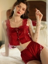 Bộ Sexy Châu Âu Vintage Đỏ Đô