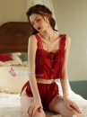 Bộ Sexy Châu Âu Vintage Đỏ Đô