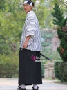 Kimono Nam Áo Trắng Sọc - Hakama Đen