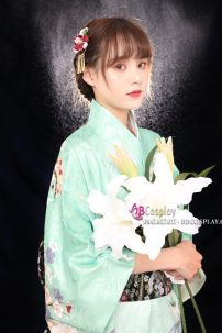 Yukata Gấm Xanh Mint Xuân 2021