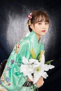 Yukata Gấm Xanh Mint Xuân 2021