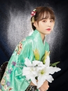 Yukata Gấm Xanh Mint Xuân 2021