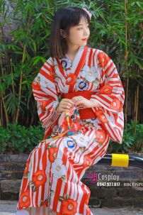Yukata Tết - Đỏ Phối Trắng