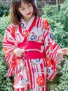 Yukata Tết - Đỏ Phối Trắng