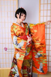 Kimono Tone Cam Hạc Bay