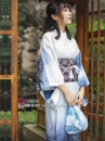 Yukata Yukiona Nền Áo Xanh Trắng