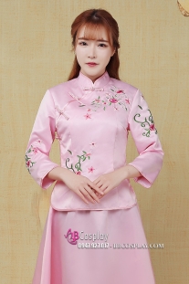 Váy Sườn Xám Cách Tân Mẫu Mới Hồng Phấn