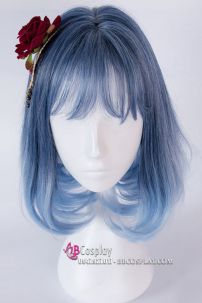 Tóc Giả Xanh Ngắn Mái Ngang Lolita