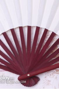 Quạt Giấy Trắng Trơn Cán Gỗ