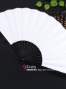 Quạt Giấy Trắng Trơn Cán Gỗ