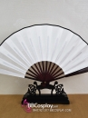 Quạt Giấy Trắng Trơn Cán Gỗ