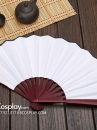 Quạt Giấy Trắng Trơn Cán Gỗ