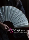 Quạt Giấy Trắng Trơn Cán Gỗ
