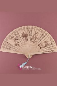 Quạt Gỗ Hoạ Tiết Nhiều Mẫu Size 23Cm